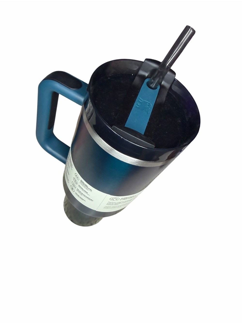 Stanley Metallic Teal Travel Tumbler with Handle - Picture 5 of 6